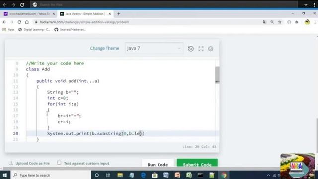 53:Java Varargs Simple Addition || Hackerrank java solutions