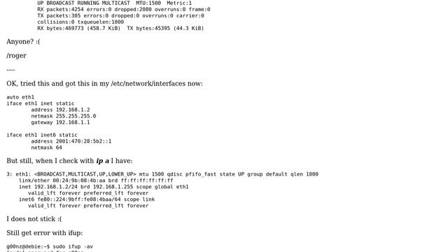 Unix & Linux: Add IPv6 address to existing IPv4 interface not working смотреть онлайн