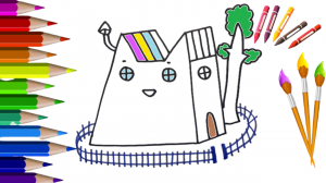 Как нарисовать Дом из мультфильма три кота. Рисуем вместе