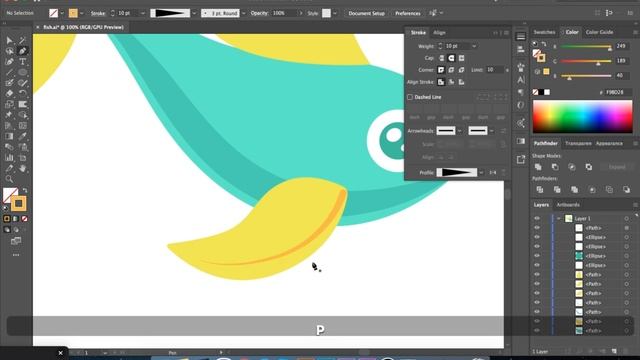 Рисуем рыбку в Adobe Illustrator | уроки для новичков смотреть онлайн