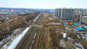 Химки, МЦД-3, строительство перехода возле ТРЦ МЕГА.