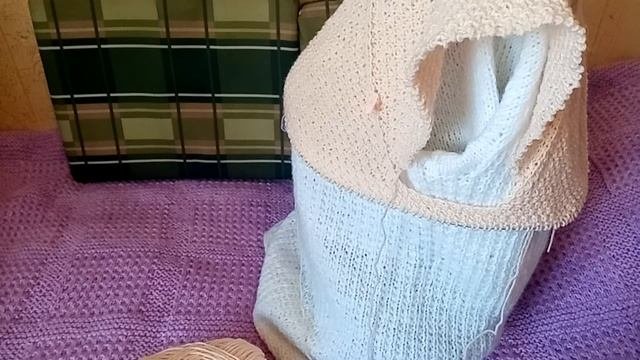 Кардиган спицами/реглан сверху часть 2/подрезы