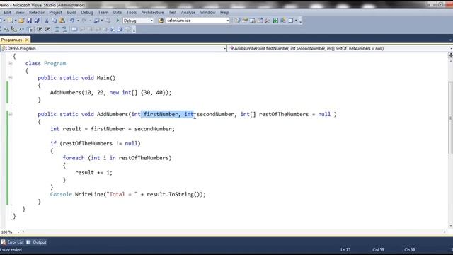 Part 69  Making method parameters optional by specifying parameter defaults