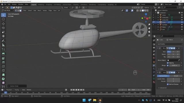 Создание Вертолета в Blender / Blender Modeling a helicopter смотреть онлайн