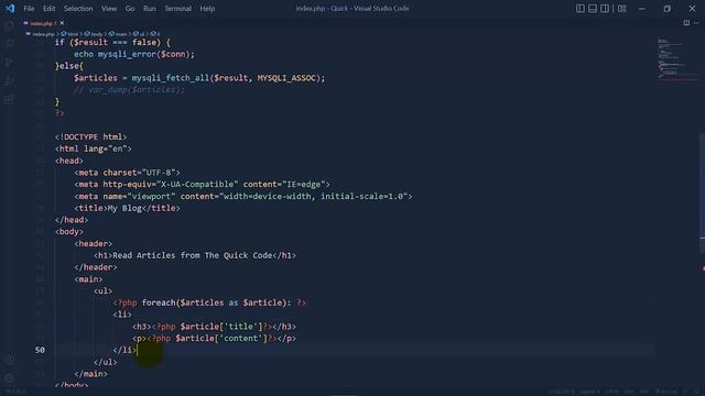 Combine PHP and HTML to Show a Formatted List of Articles | Web Development | The Quick Code