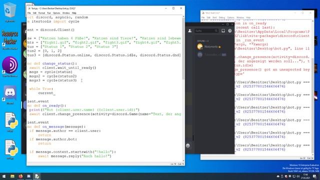 Python Discord Bot erstellen #009 Aktivität смотреть онлайн