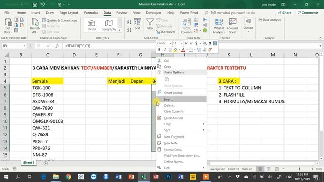 3 Cara Memisahkan Teks/Nomor/Karakter Lainnya Setelah/Sebelum Karakter Tertentu di Excel смотреть онлайн
