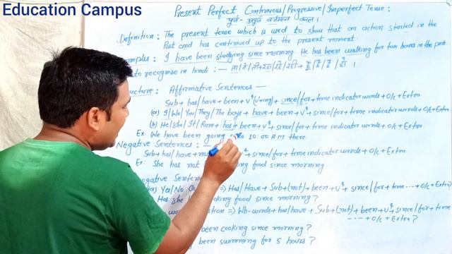 Present Perfect Continuous/Progressive/Imperfect Tense in english grammar.