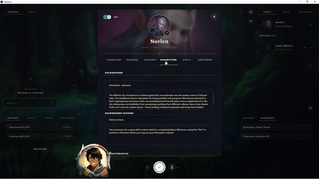 5e Character Sheet in Alchemy смотреть онлайн