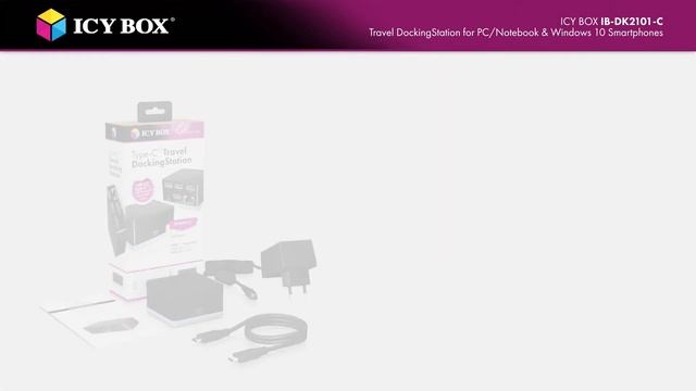 ICY BOX IB-DK2101-C – Travel DockingStation for PC/Notebook and Windows 10 Smartphones