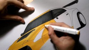 How to draw Nissan GT-R | Как нарисовать Ниссан ГТР | How to draw Nissan GT-R Liberty Walk | GT-R