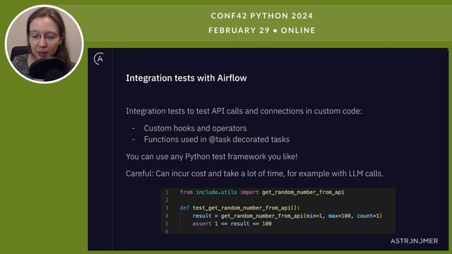 Use frameworks to test Apache Airflow data pipelines | Tamara Janina Fingerlin | Conf42 Python 2024 смотреть онлайн