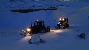 Норильск. Спасательная операция по вытаскиванию трактора Беларусь! 2023.04.02.