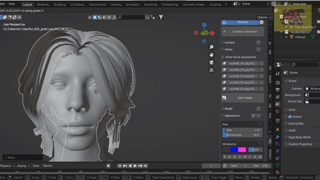 Blender Tutorial | 2D Image to 3D Model Scarlett Johansson | keentools facebuilder blender | B3d