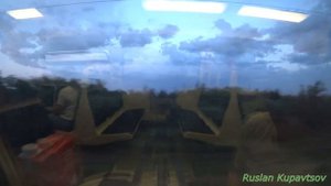 Вечерняя поездка на рельсовом автобусе РА2-035 из Сальска в Волгодонск.