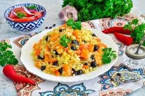 КАК ПРИГОТОВИТЬ РИС С ТЫКВОЙ Рассыпчатый, вегетарианский, постный, вкусный, прос (online-video-cutte