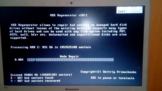 HDD Regenerator Vs Victoria на практике.