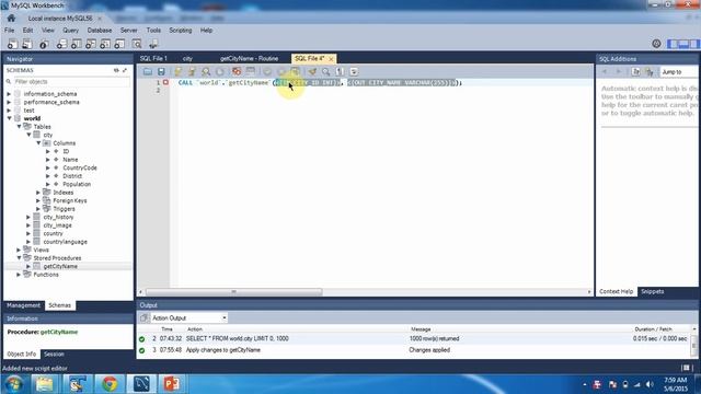 Mysql - Stored Procedure with Input and Output Parameters