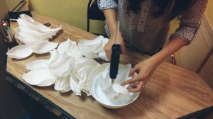 1часть. Пион из гофрированной бумаги. Fluffy corrugated paper peony.  蓬鬆的瓦楞紙牡丹