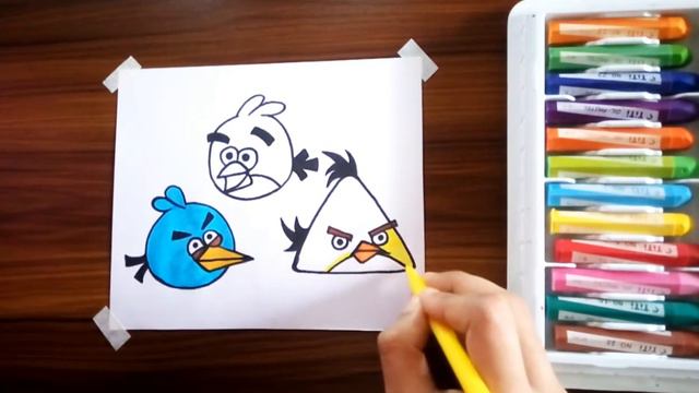 How to draw angry bird with oil pastel easy art for the beginner's || Red angry birds drawing смотреть онлайн