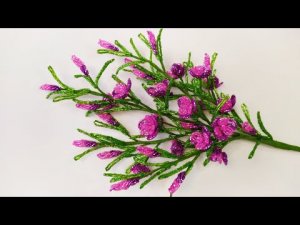 Цветы из бисера. Декоративные веточки. Мастер класс. Пошаговый мк. для начинающих.