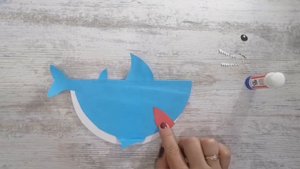Аппликация из бумаги  АКУЛА/ Поделка для детей/Аппликация для младшей и средней группы в детский са