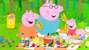 Пазл Свинка Пеппа, Семейный Пикник - собираем пазлы для детей | Polinka-Vitaminka