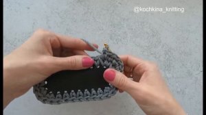 Простая сумка крючком. Кожаная основа для вязания. Мастер-Класс