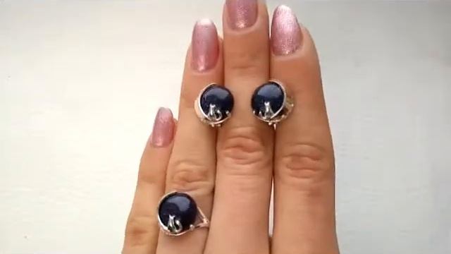 Серебряный набор с золотыми накладками "Лунный свет" 089 с авантюрином ночь каира смотреть онлайн