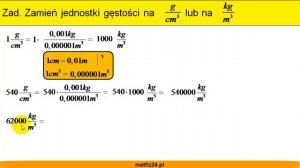 Zamiana jednostek gęstości na g/cm3 i kg/m3 - Matfiz24.pl