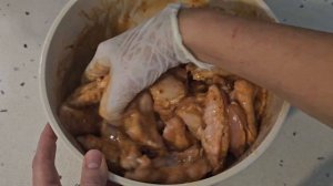 Куриные крылья в сочном маринаде из апельсина и соуса барбекю