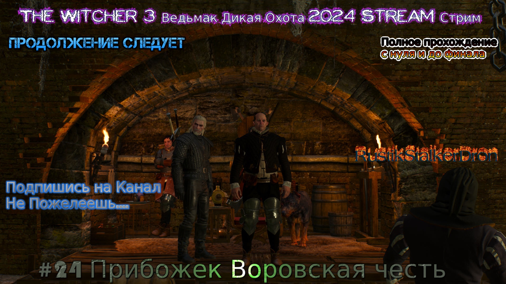 The Witcher 3 Ведьмак Дикая Охота Stream стрим 2024 Полное прохождение #24 Прибожек Воровская честь