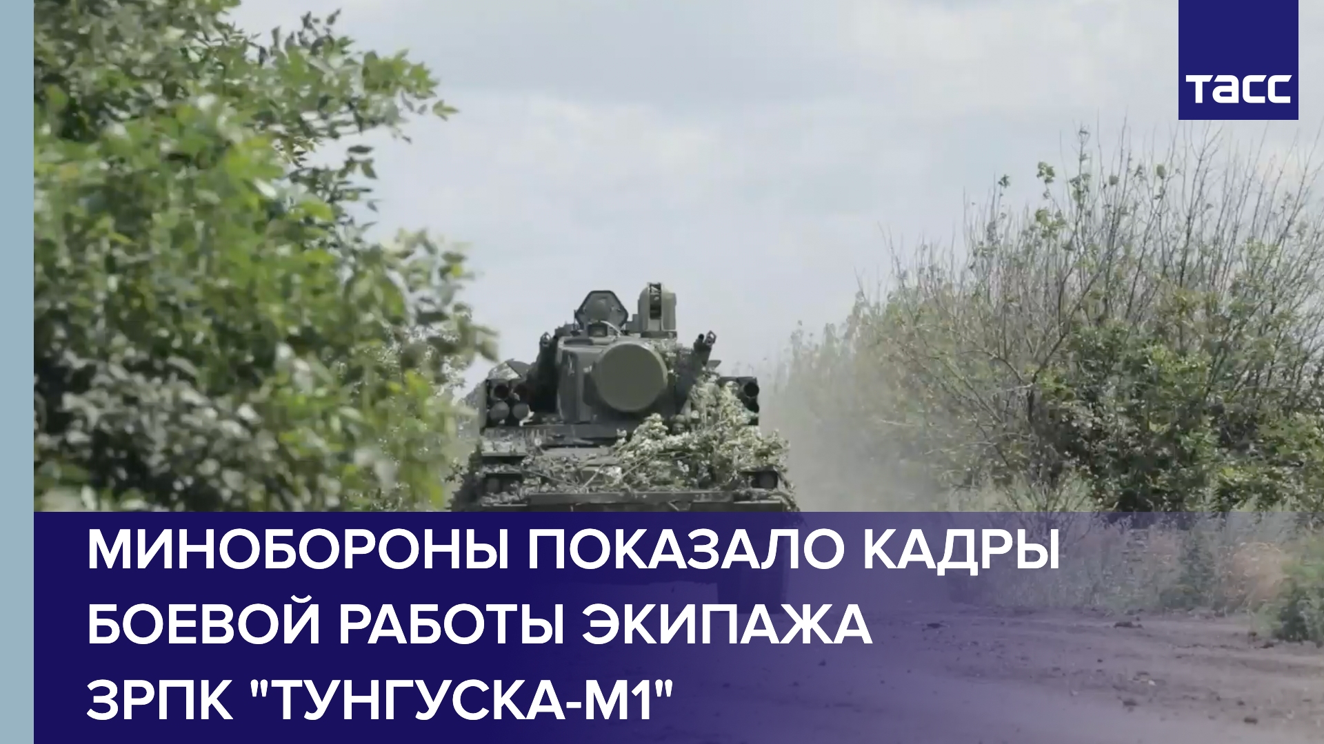 Минобороны показало кадры боевой работы экипажа ЗРПК "Тунгуска-М1"