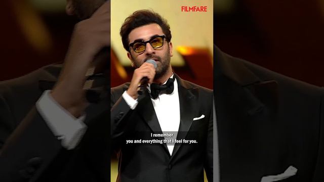 #RanbirKapoor dedicates his Filmfare Award win to the three most important people i.e #Animal