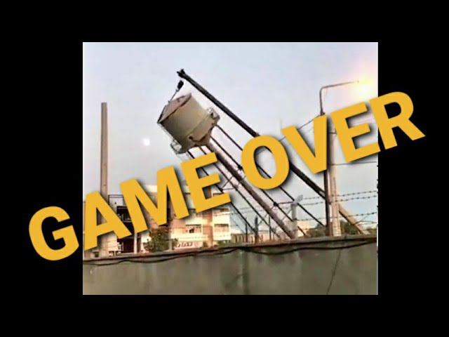 Автокран сломал стрелу,стрела упала на ЛЭП...забугорные умельцы знают как работать... смотреть онлайн