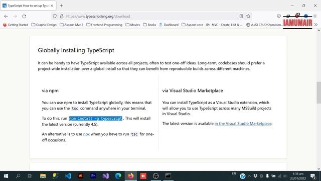 How to Install and Compile Typescript with Visual Studio Code | Vscode | IAmUmair