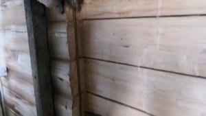 Установка раздвижной двери в доме из бруса.