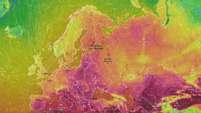 Движение воздушных масс воздуха над Европой и ЕТР за июль 2023 года
