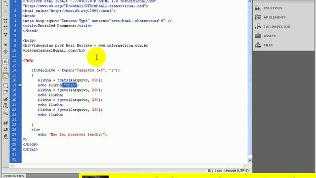 aula 2940 php Lendo dados de arquivo FGETS e FEOF смотреть онлайн