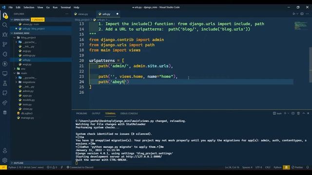 Views and urls in django | Django | Python