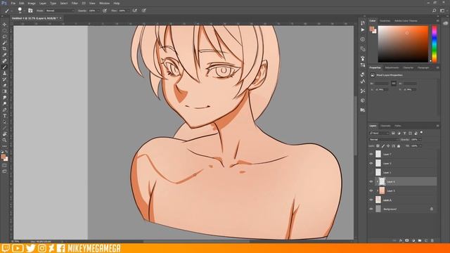 BASIC SKIN COLORING TUTORIAL - CLEAN ANIME STYLE смотреть онлайн