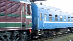 Тепловоз ТЭП60-0448 с поездом №614Б Солигорск – Могилев прибывает на станцию Могилев I