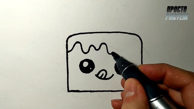 Как нарисовать МИЛЫЙ ТОРТИК НА ДЕНЬ РОЖДЕНИЯ, Рисунки для детей и начинающих #drawings смотреть онлайн