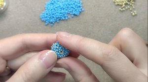 Как оплести  бусину 10 мм -  11 мм Оплетение деревянной бусины чешским бисером № 10 Мастер-класс