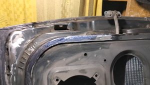 21123 купе.Обработка двери преобразователем ржавчины в грунт Permatex "Rust Treatment",гелевый. #Ва