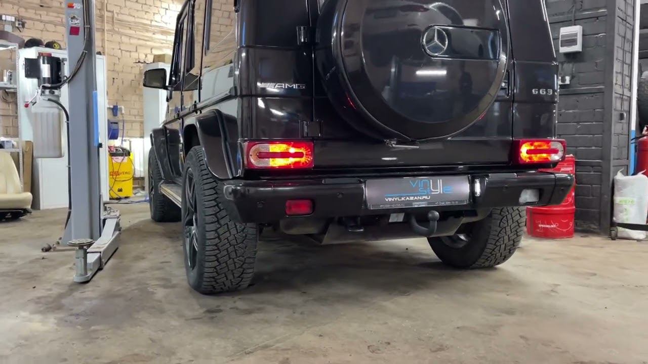 Mercedes-Benz G-class - доработка выхлопа, установка Bi Led линз, перетяжка элементов салона