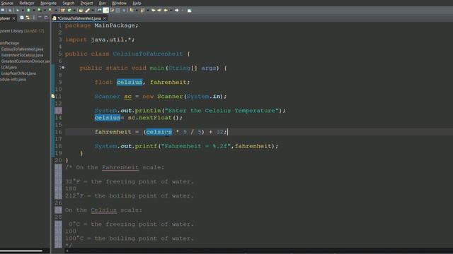 CELSIUS TO FAHRENHEIT USING JAVA IN TAMIL