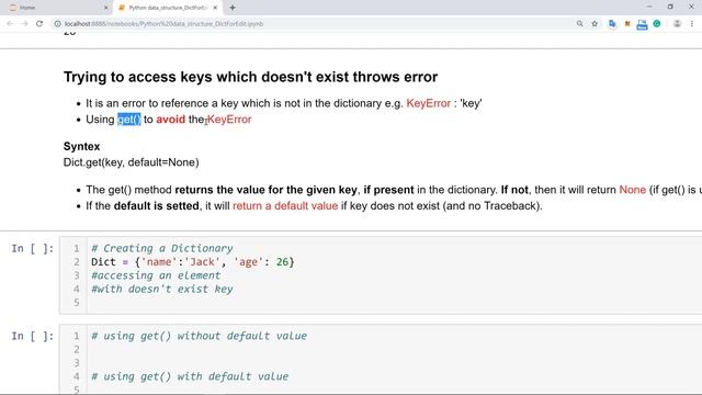 10.1.2_Python: Accessing elements from a Dictionary смотреть онлайн
