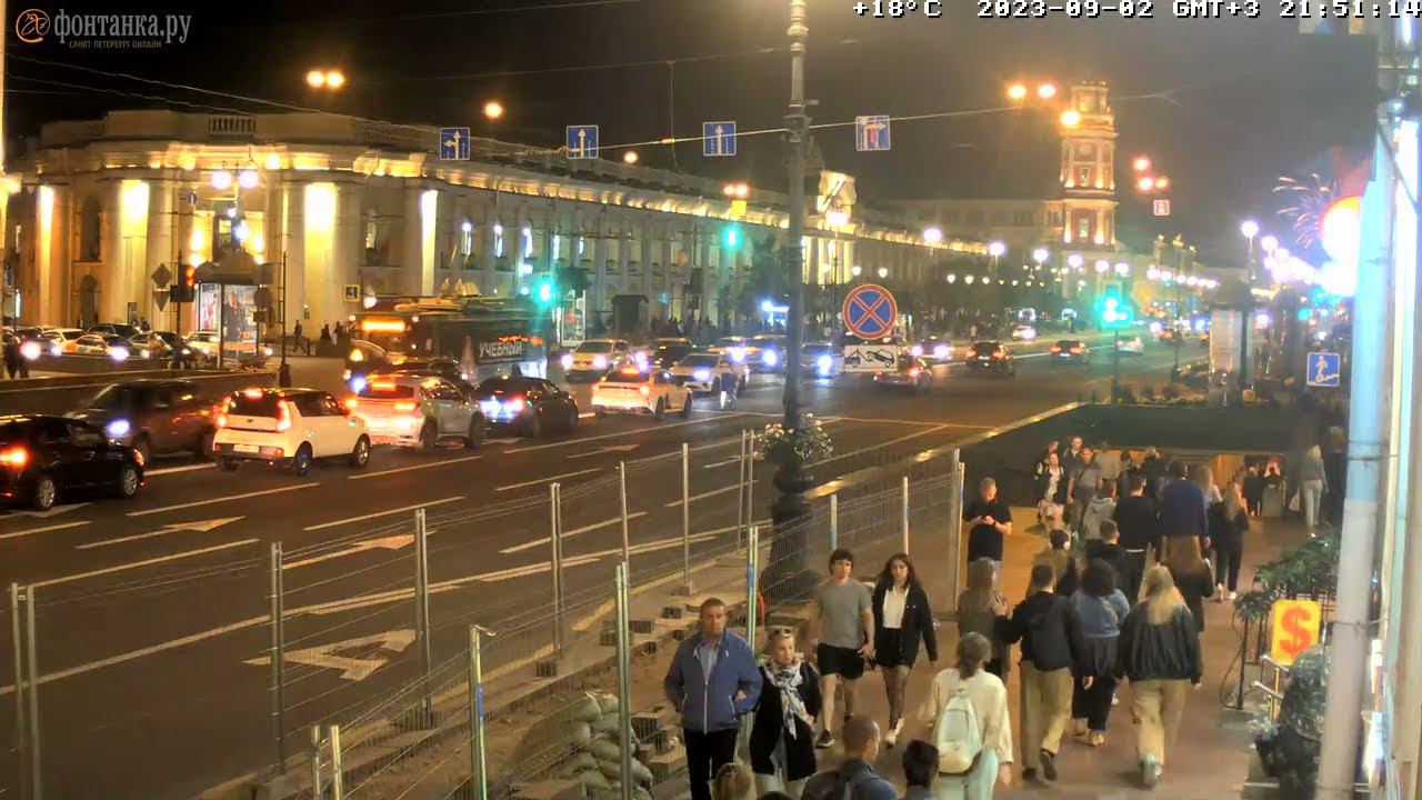 Фейерверк и субботняя атмосфера Невского проспекта в ночь на 3 сентября смотреть онлайн