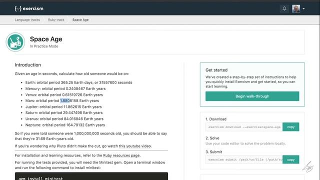 exercism.io 38 space age